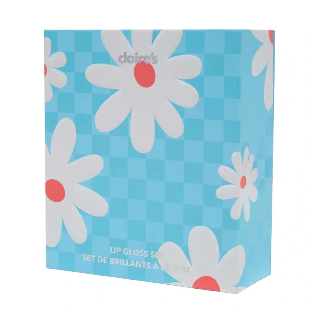 Blue Daisy Mini Book Lip Gloss Set